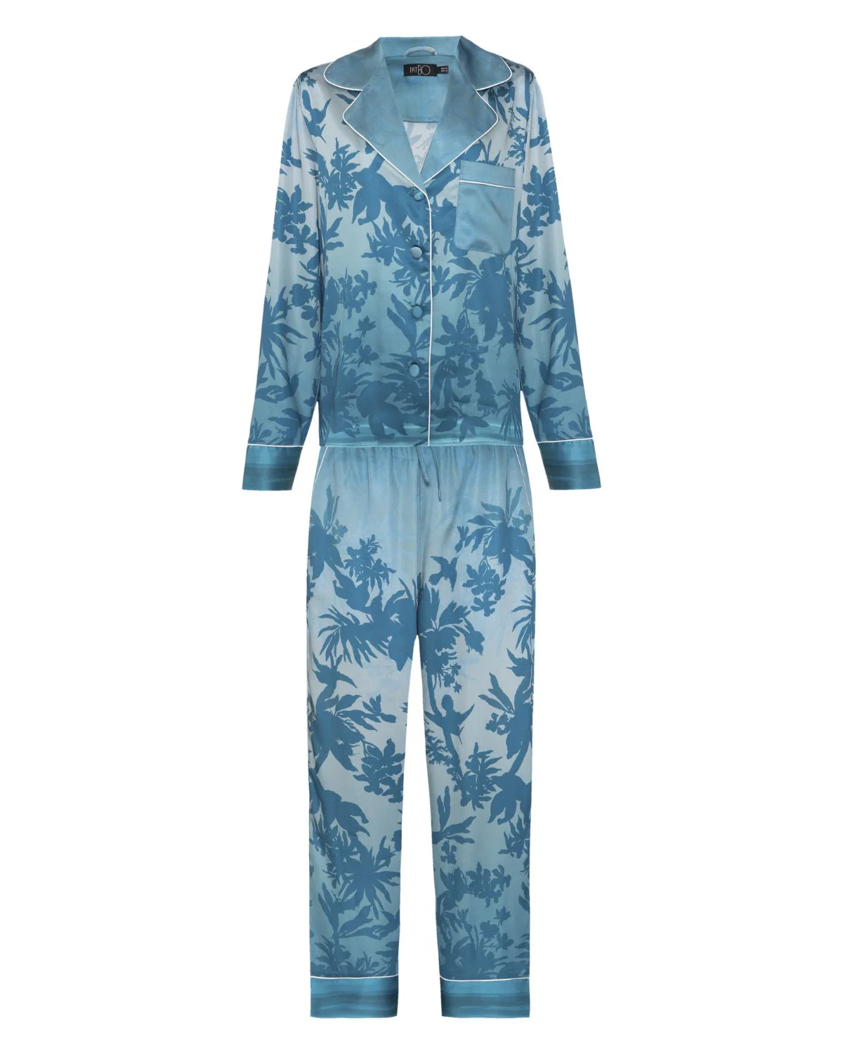 Babel Garden Blue Long Pajamas - Image 4