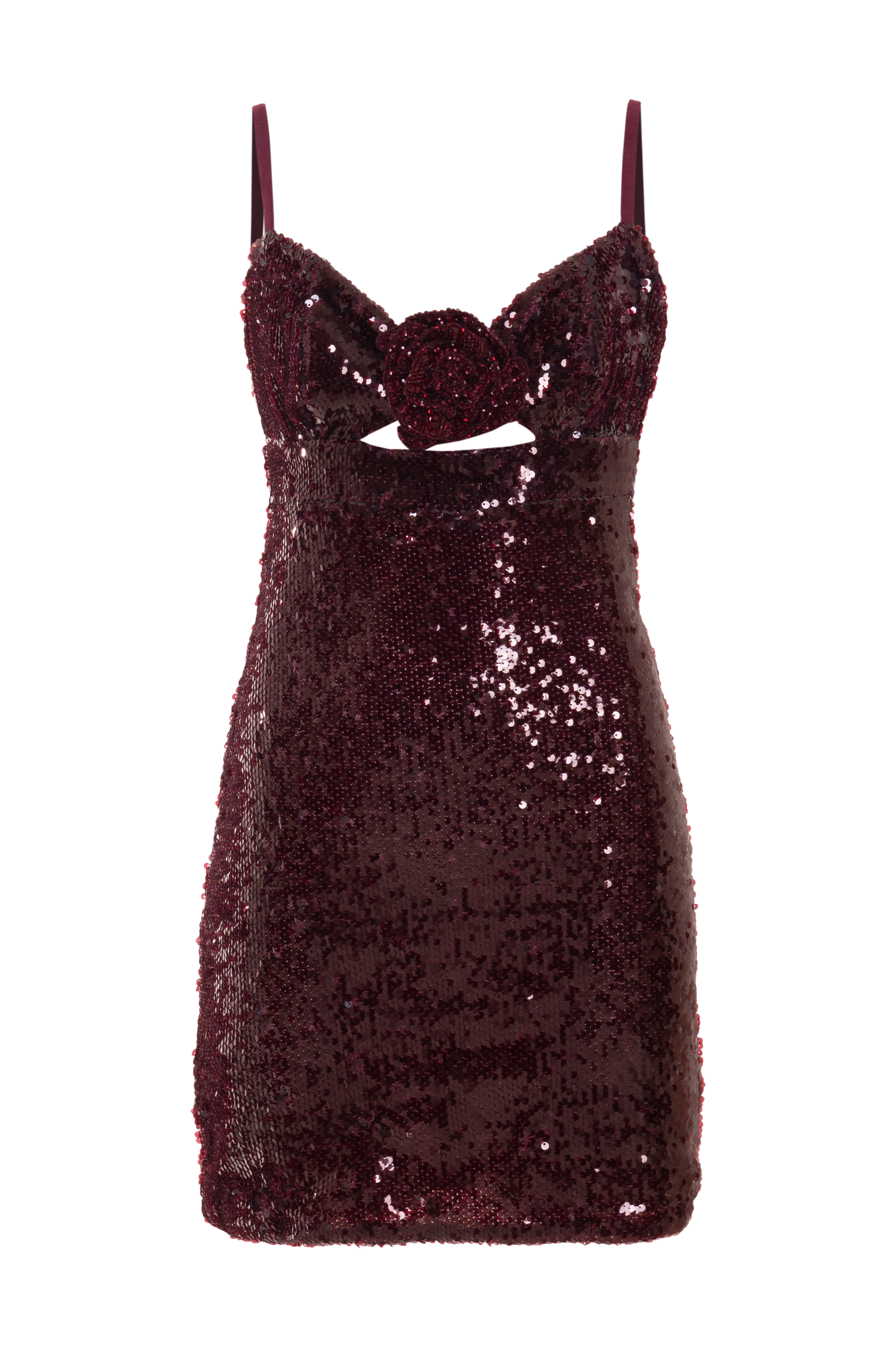 BORDEAUX SEQUIN MINI DRESS - Image 2