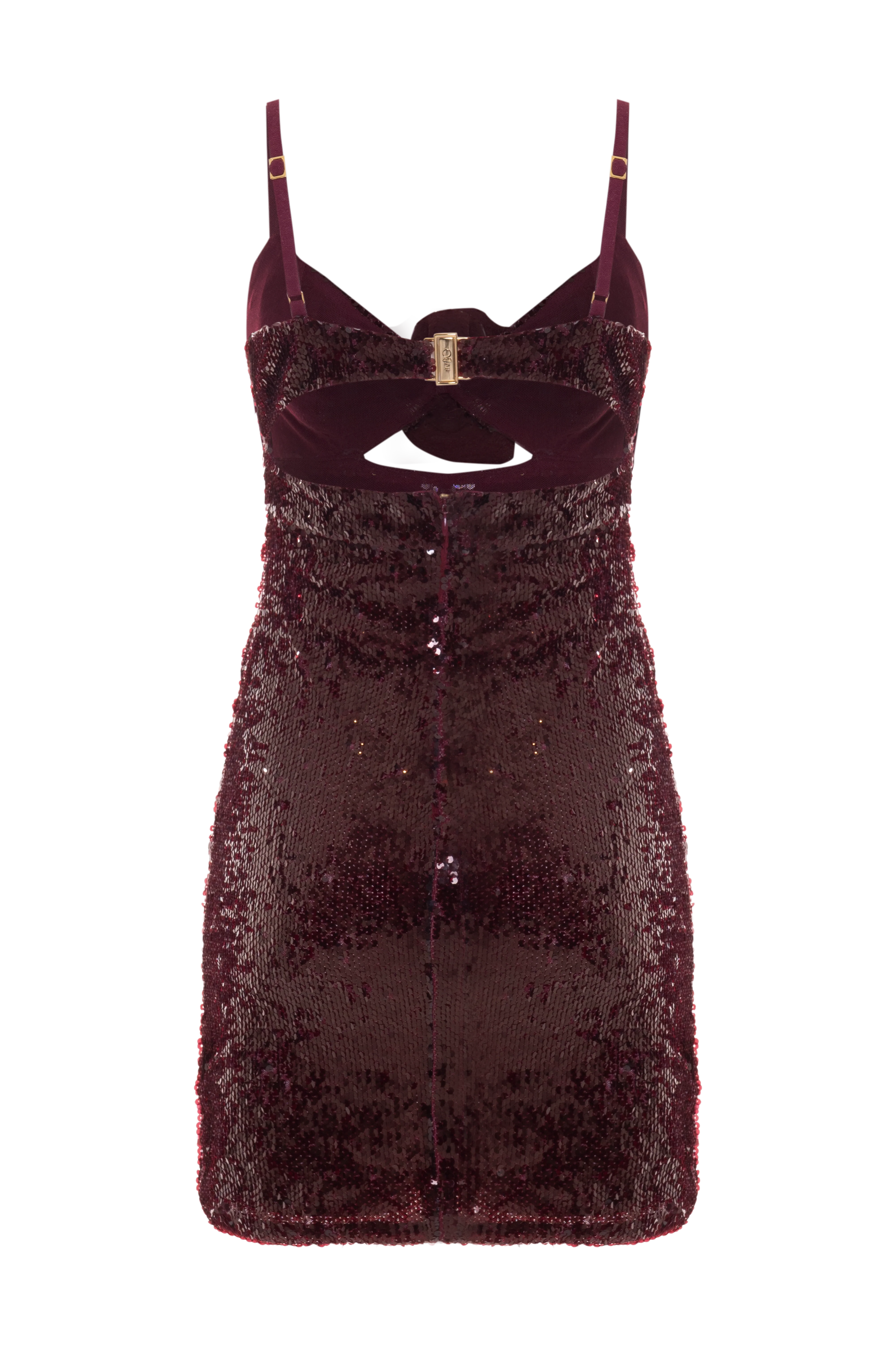 BORDEAUX SEQUIN MINI DRESS - Image 4