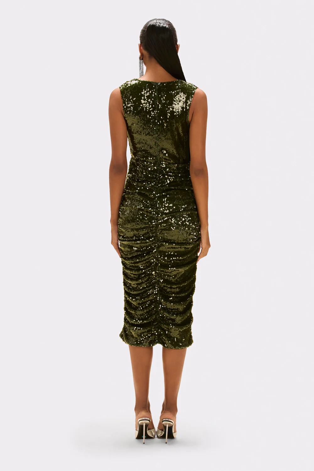 BOSSA SEQUIN PLUNGE MIDI DRESS - Image 3