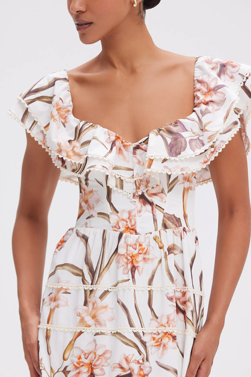 BOTANIC RETRO FLUTTER MIDI DRESS - Image 2
