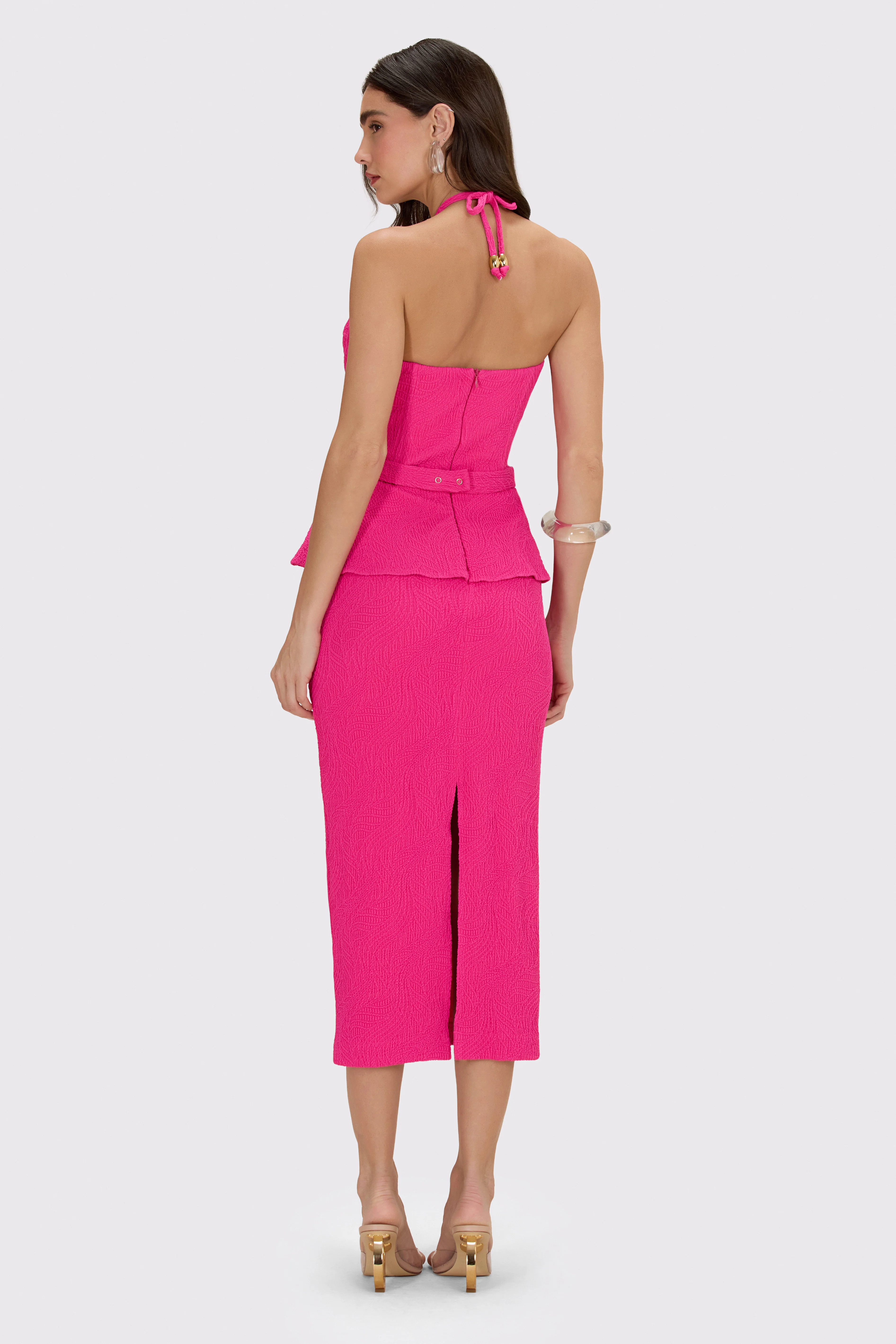 BREEZE JACQUARD CORSET MIDI DRESS - Image 3