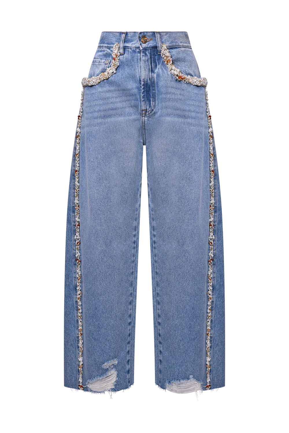 CAMILA COELHO BEADED DENIM PANT - Image 2