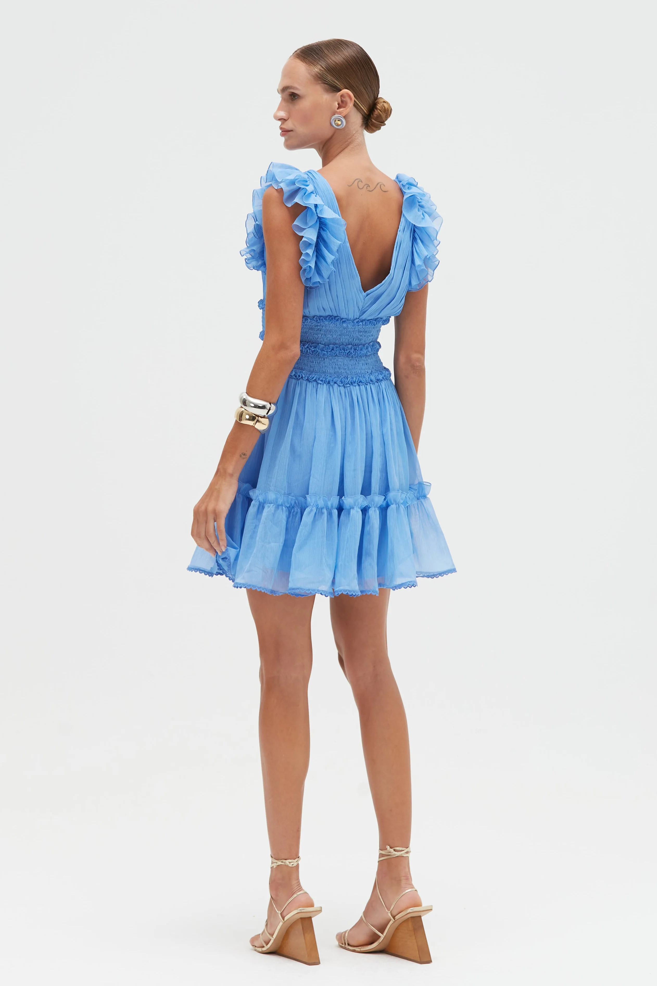 CHIFFON WONDERLAND FLUTTER MINI DRESS - Image 3