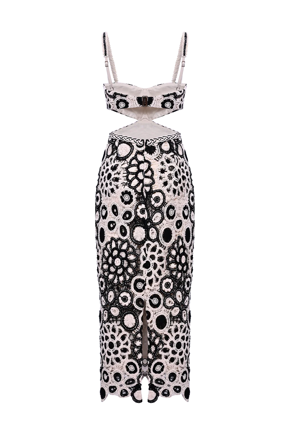 CORAL CROCHET CUTOUT MIDI DRESS - Image 4