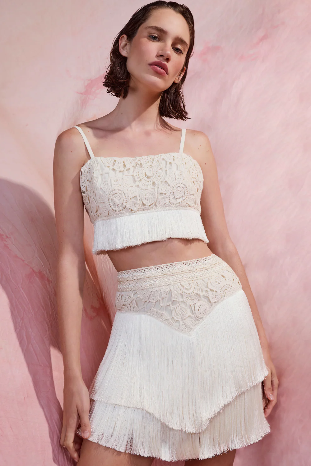Crochet Fringe Cropped Top - Image 3