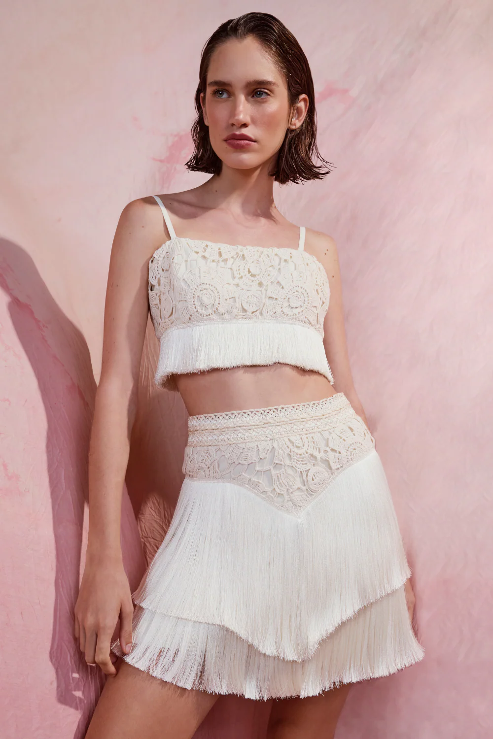 Crochet Fringe Mini Skirt - Image 4