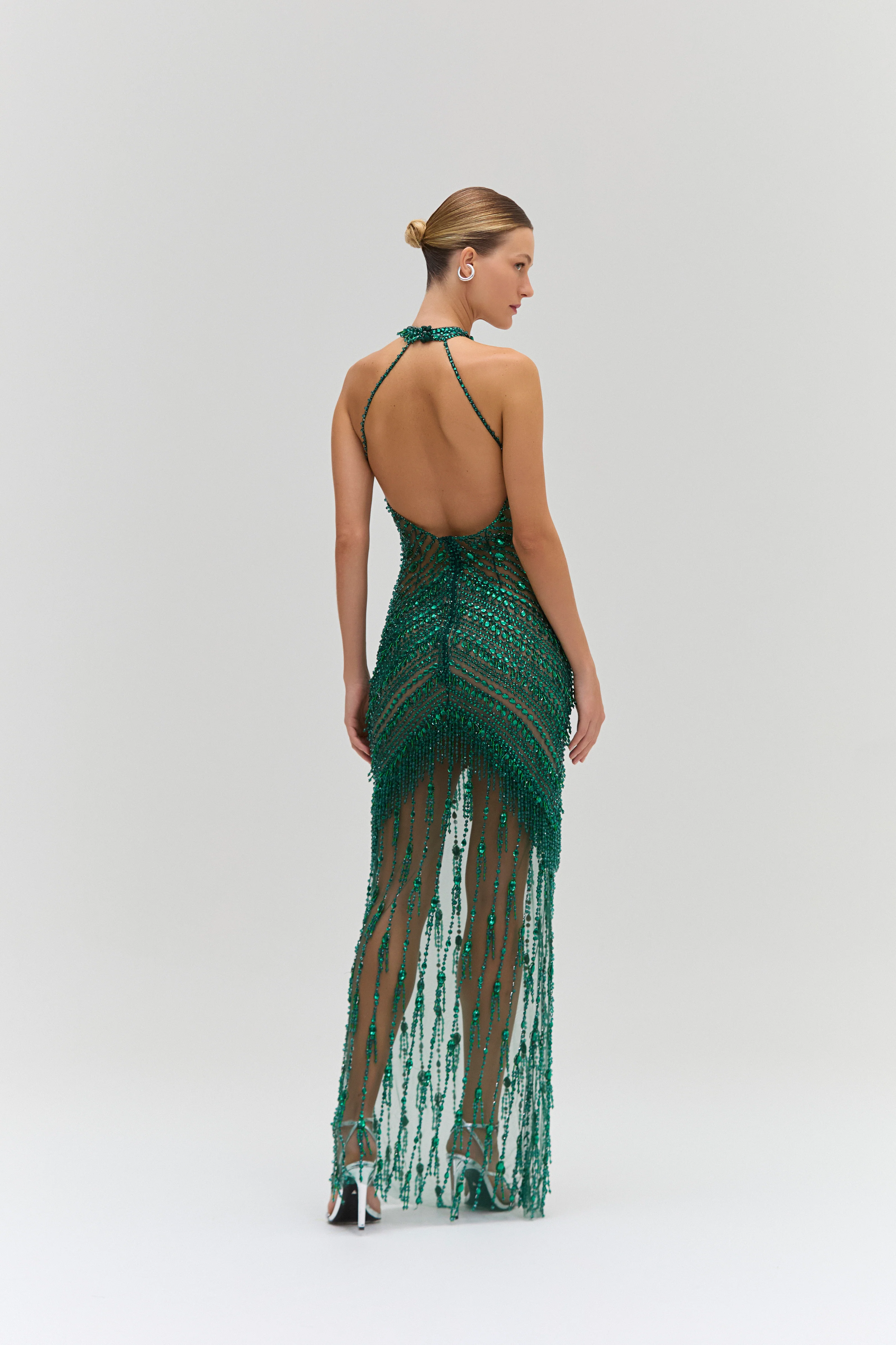 CRYSTAL EMBROIDERY HALTERNECK GOWN - Image 4