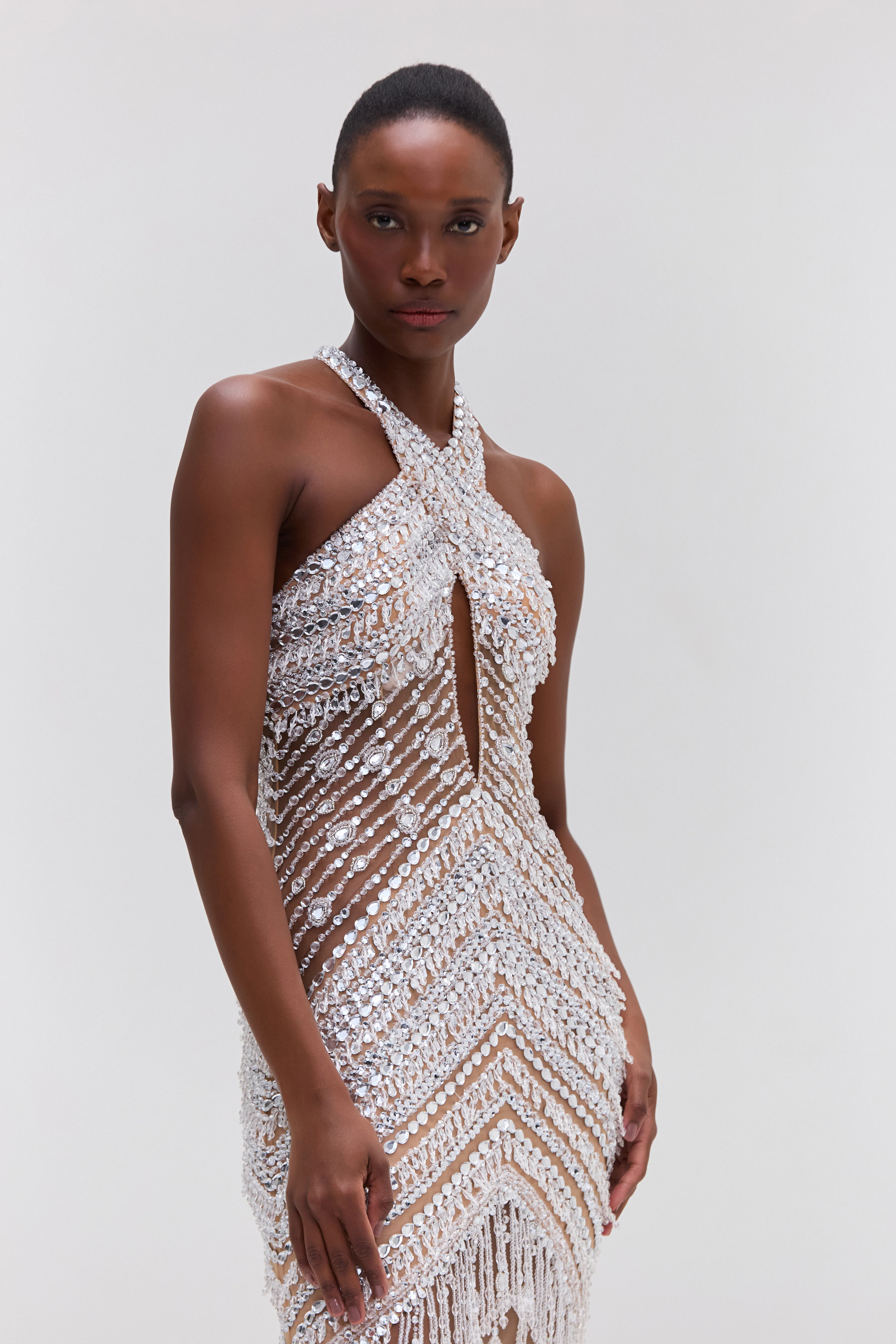 CRYSTAL EMBROIDERY HALTERNECK GOWN - Image 3