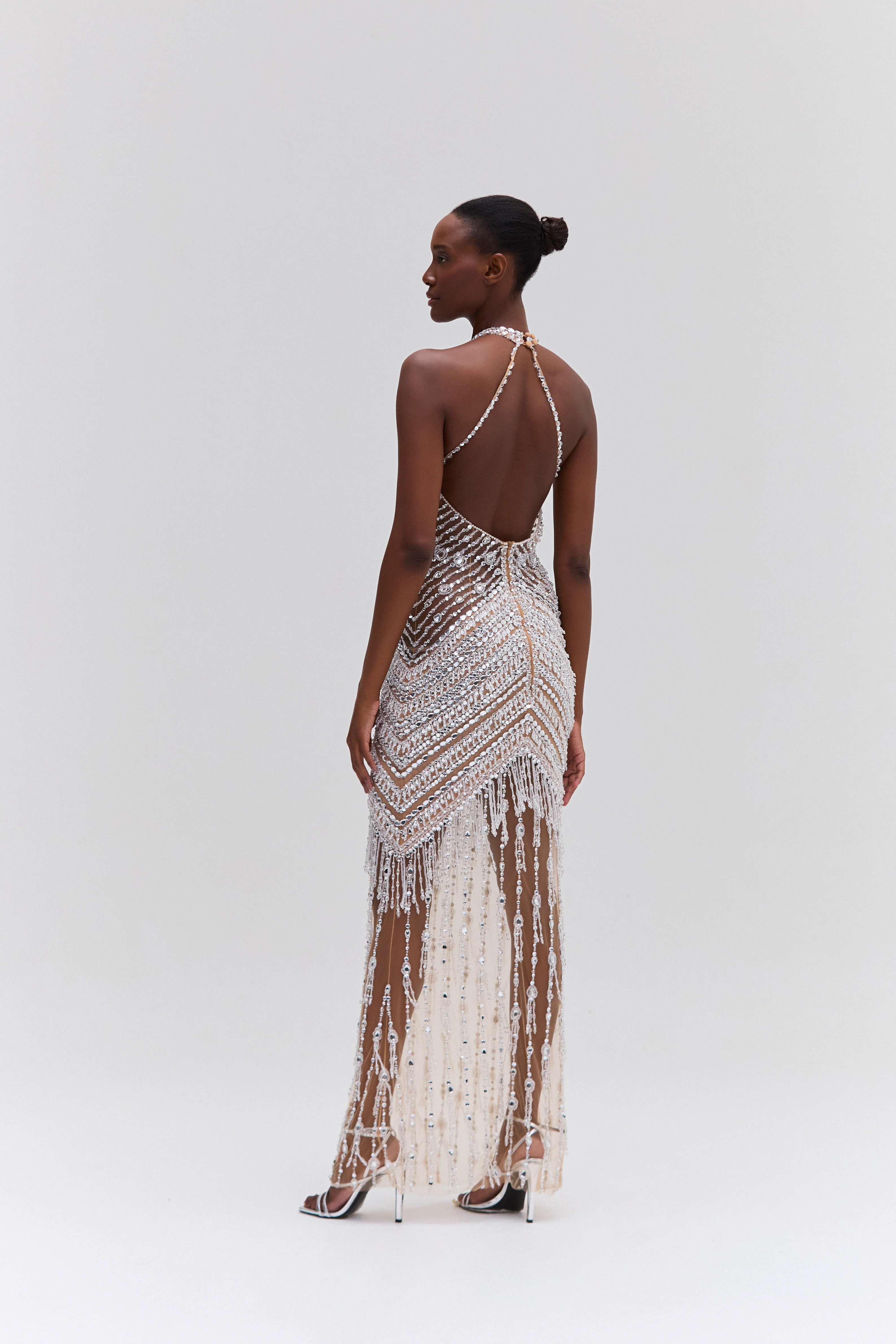 CRYSTAL EMBROIDERY HALTERNECK GOWN - Image 4