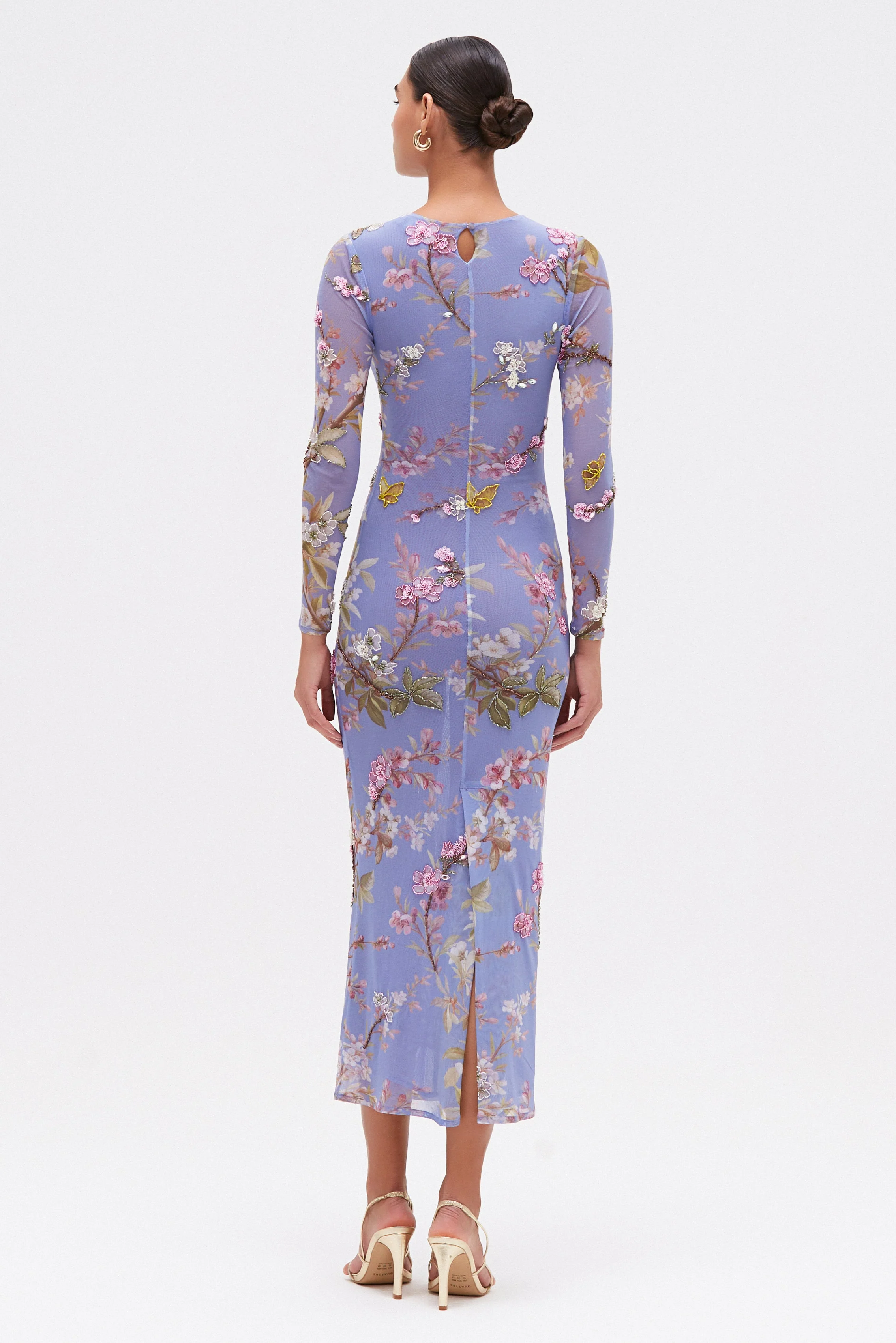 DELICATA EMBROIDERED TULLE MIDI DRESS - Image 4