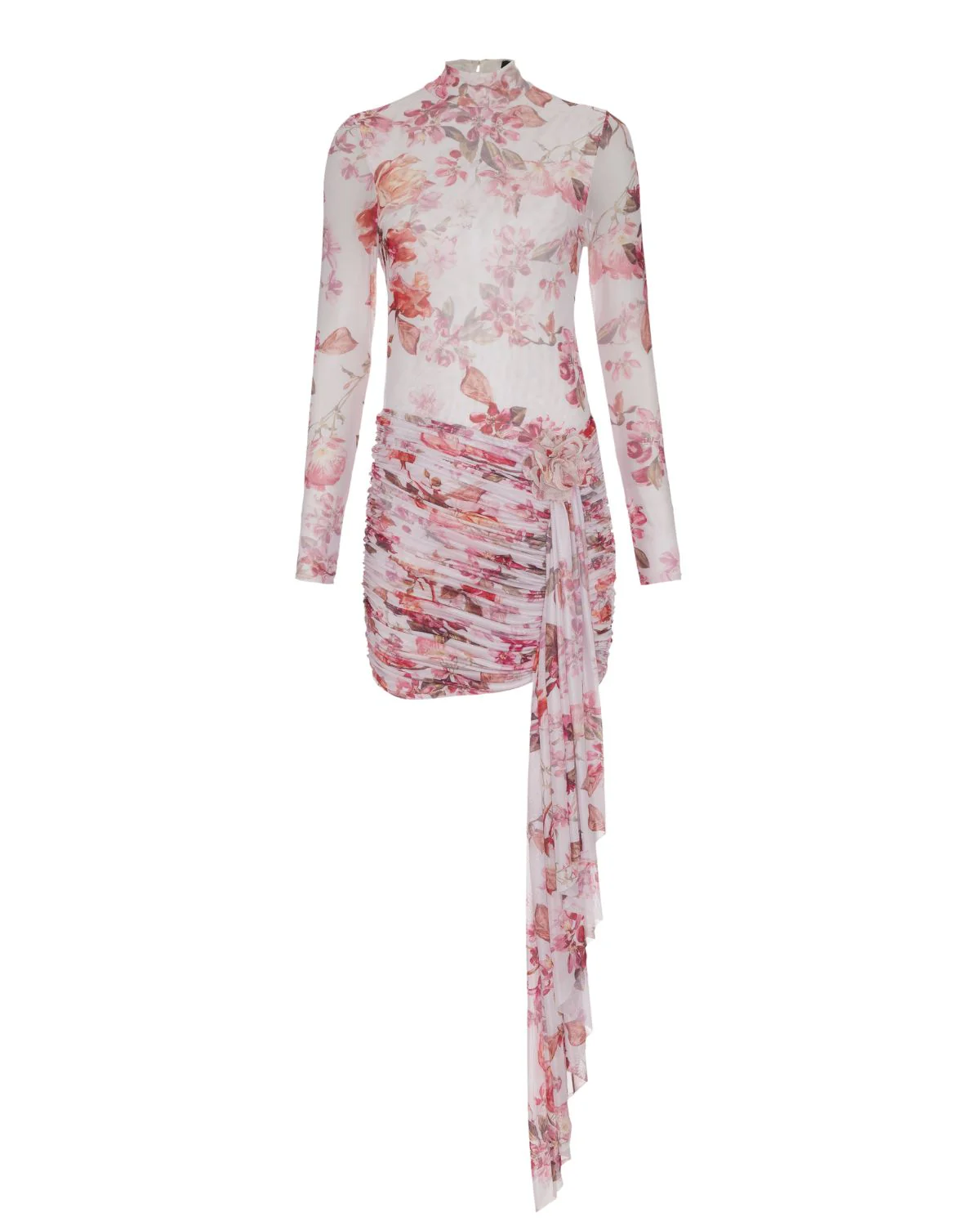 Floral Haze Stretch Tulle Mini Dress - Image 3