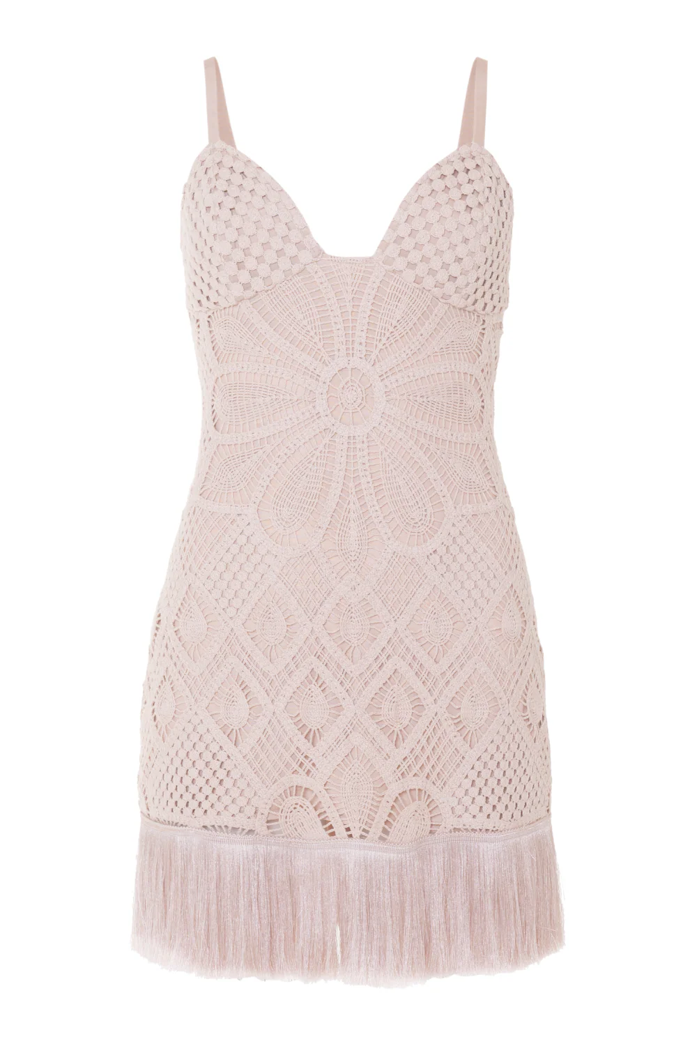 FLOWER CROCHET EMBROIDERED MINI DRESS - Image 3