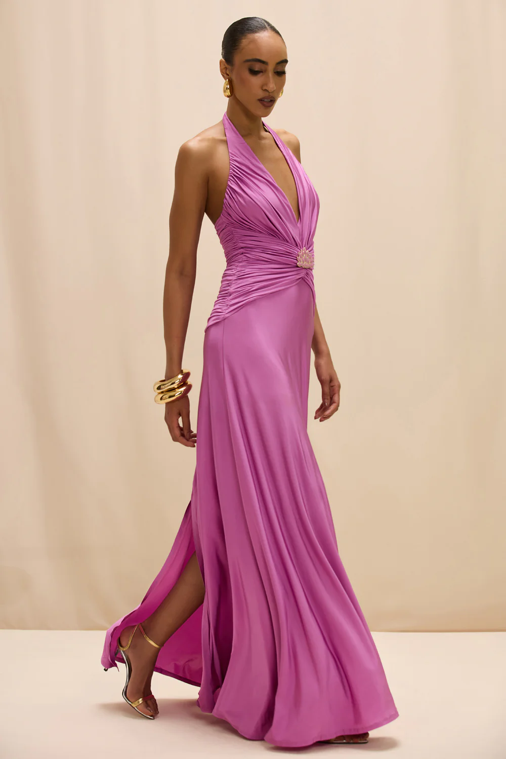 GISELE JERSEY BACK SLIT MAXI DRESS - Image 3