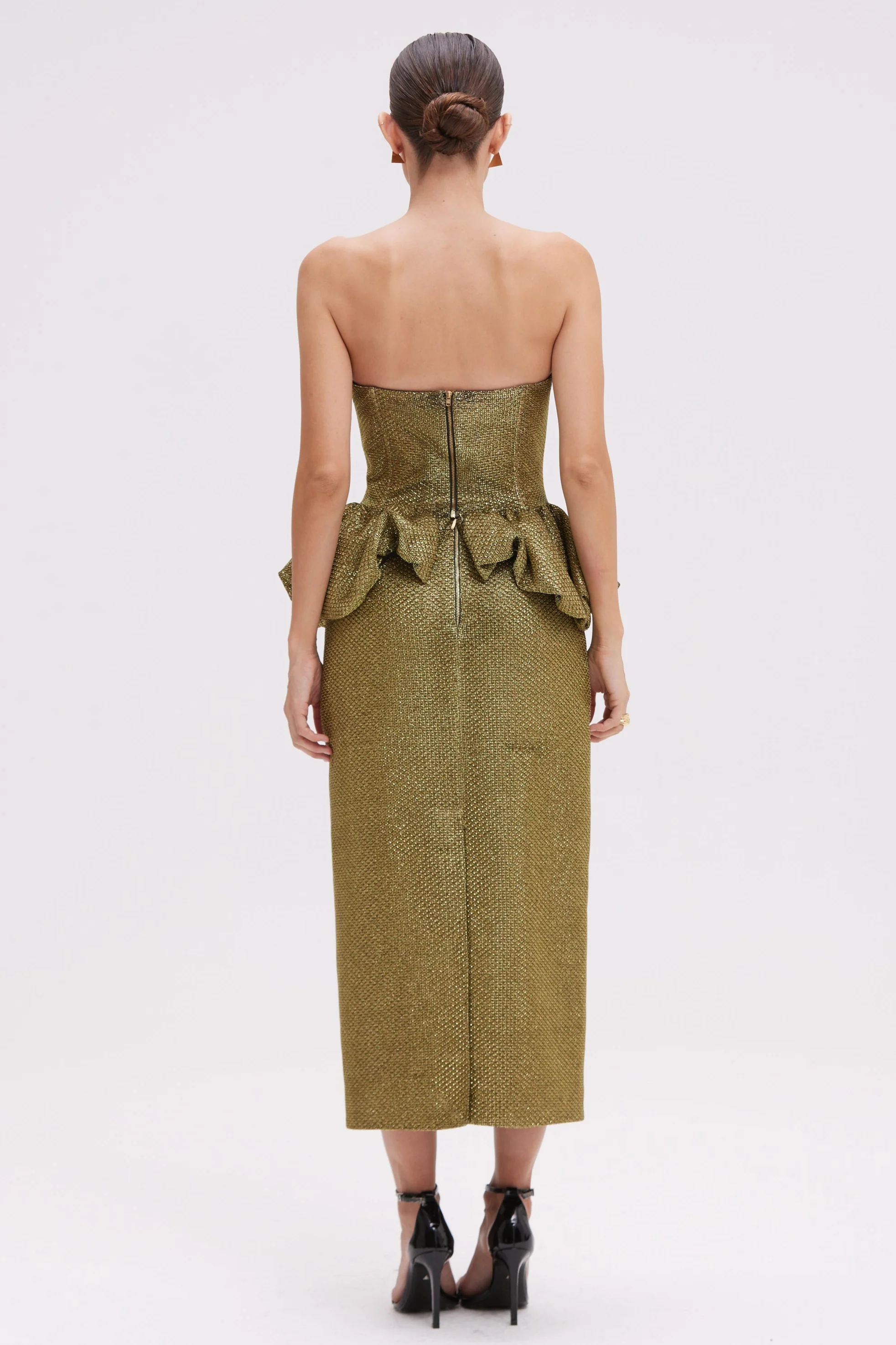 GOLDEN WEAVE MIDI SKIRT - Image 4
