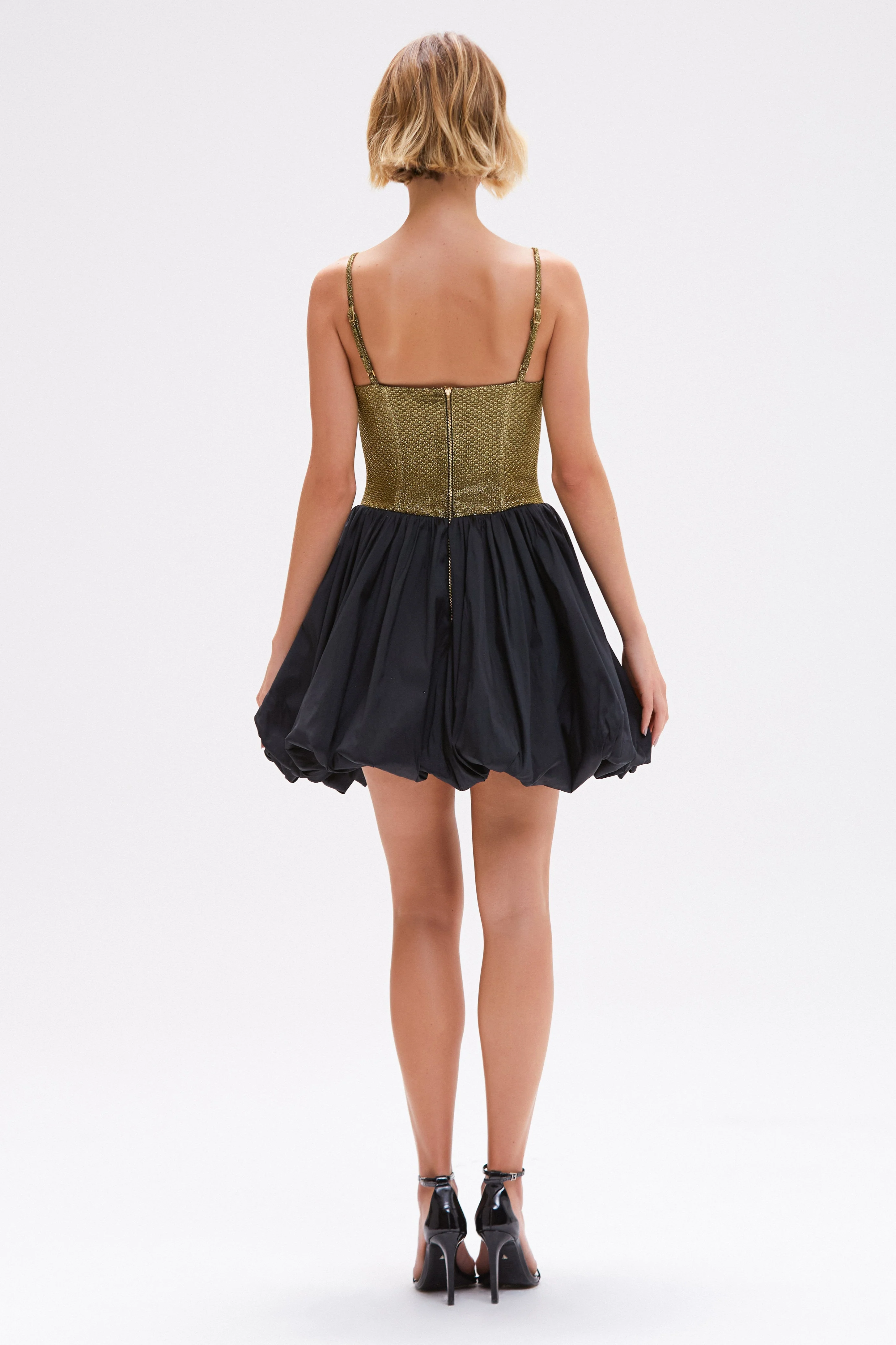 GOLDEN WEAVE MINI DRESS - Image 3