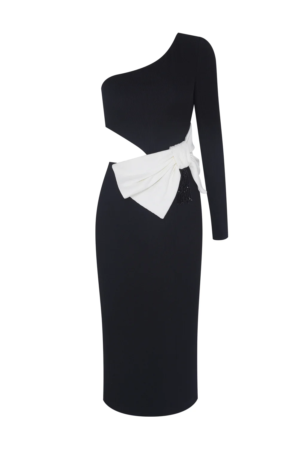 GRACE KNIT ONE SHOULDER MIDI DRESS - Image 4