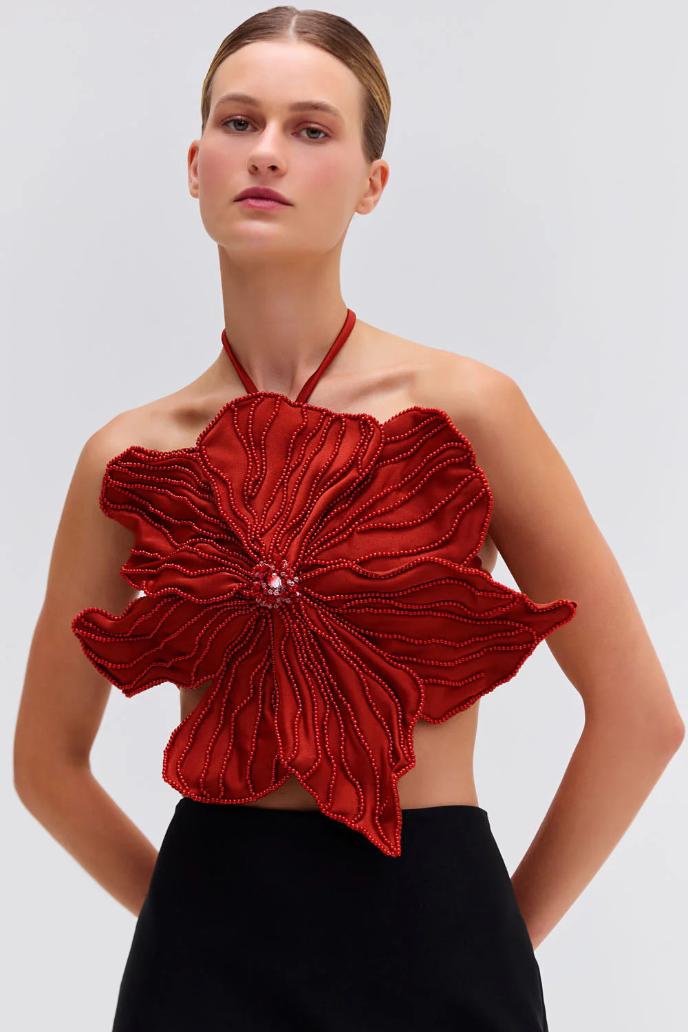 HAND-BEADED FLOWER TOP