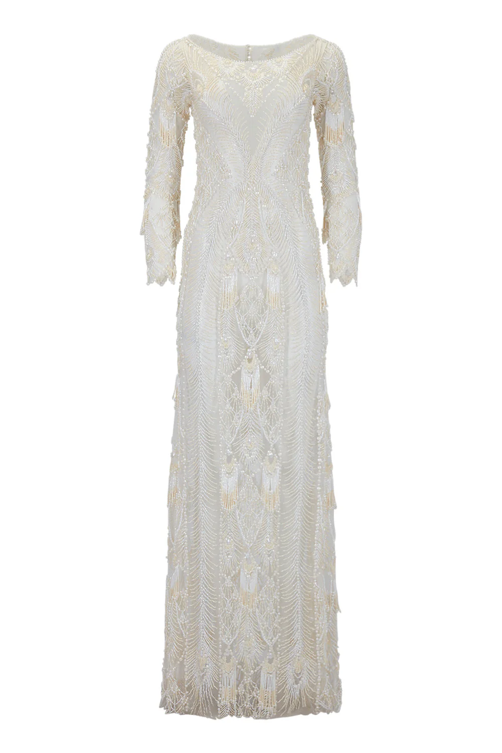 HAND-BEADED ILLUSION TULLE GOWN  (EXCLUSIVE) - Image 8