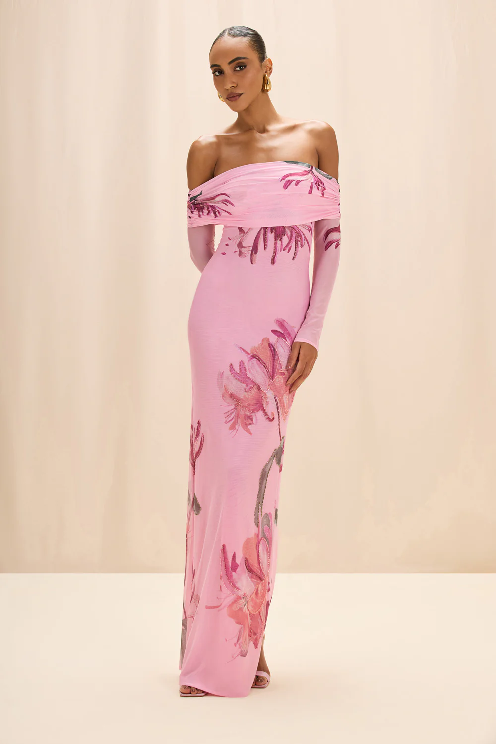 HONEY FLOWER TULLE MAXI DRESS