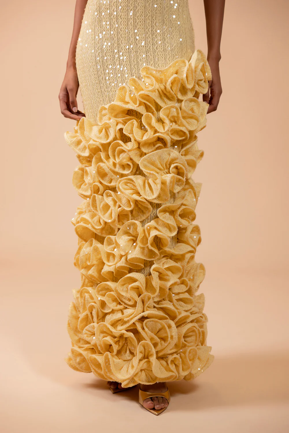 IARA CROCHET RUFFLE MAXI DRESS (RUNWAY) - Image 4