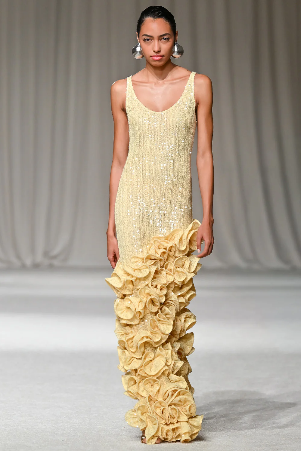 IARA CROCHET RUFFLE MAXI DRESS (RUNWAY) - Image 6