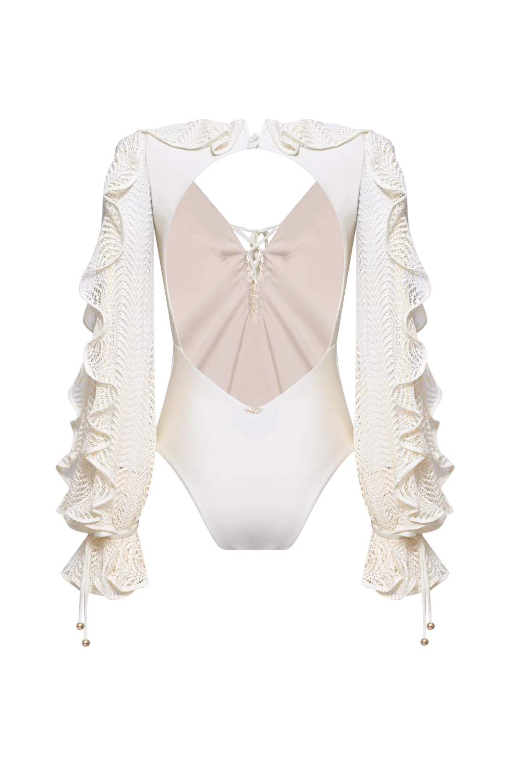 JADE LYCRA PLUNGE MESH BODYSUIT - Image 4