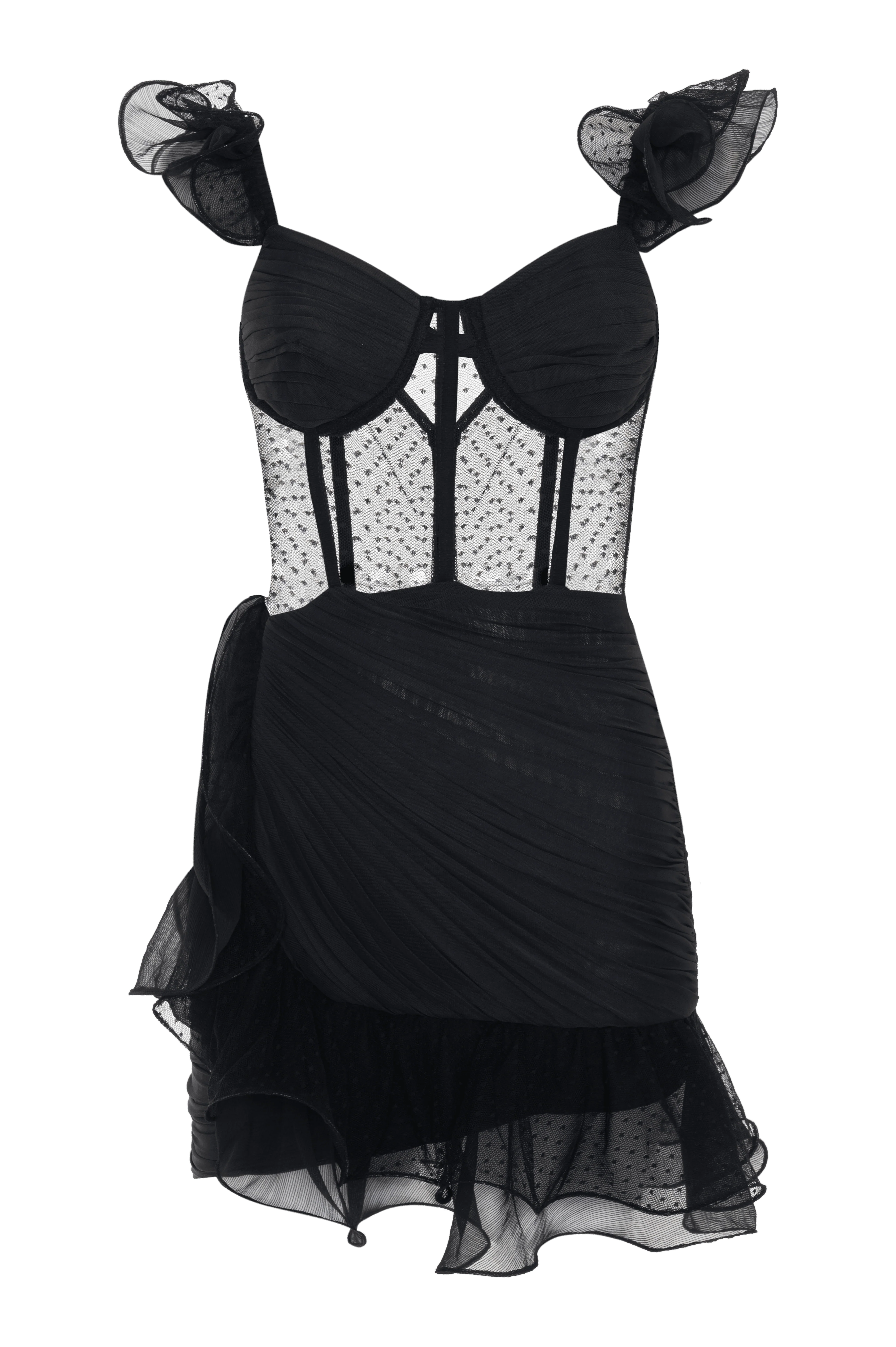 LAILA LACE FLUTTER MINI DRESS - Image 3