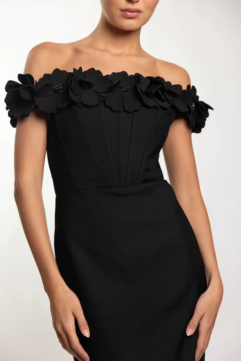 LIGHT SPOT CREPE MIDI DRESS - Image 3