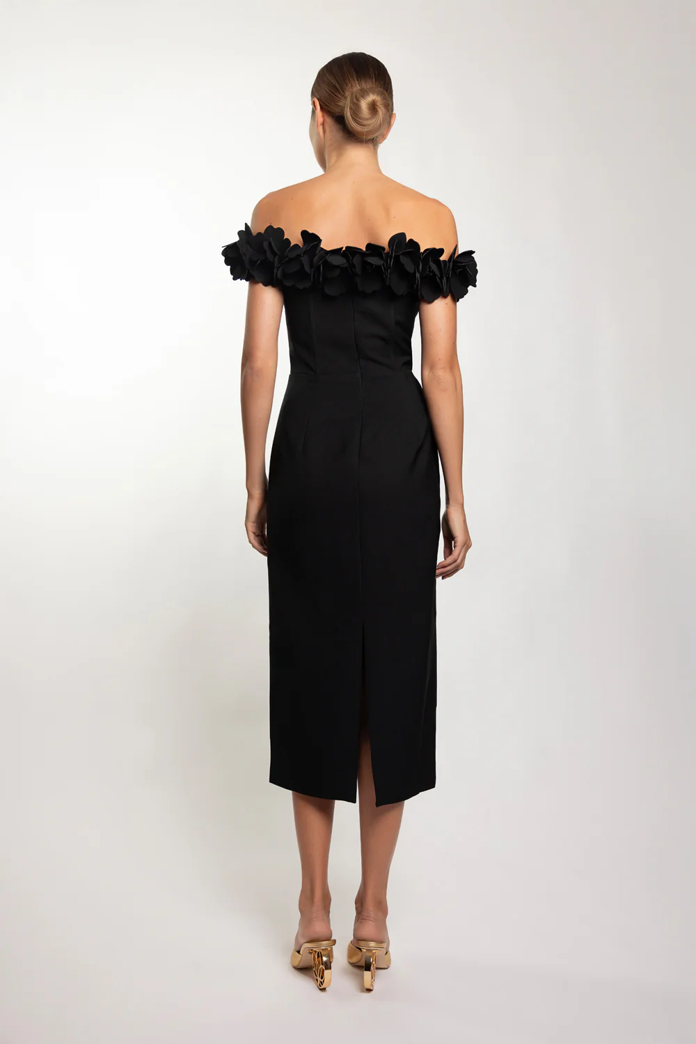 LIGHT SPOT CREPE MIDI DRESS - Image 4