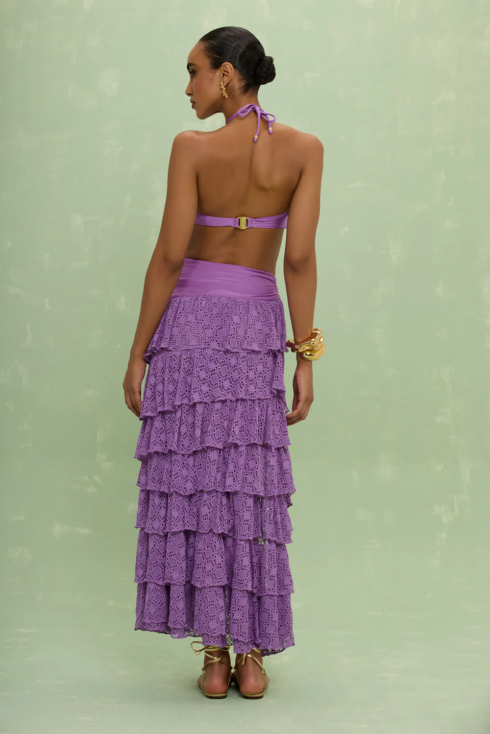 SIRENA LYCRA RUFFLE MAXI SKIRT - Image 2