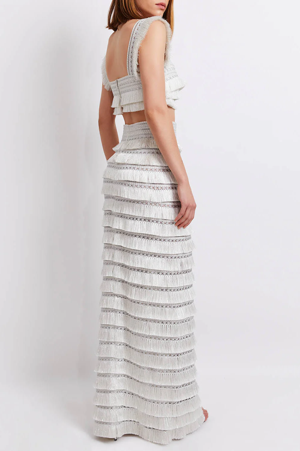 Metallic Fringe Maxi Skirt - Image 5