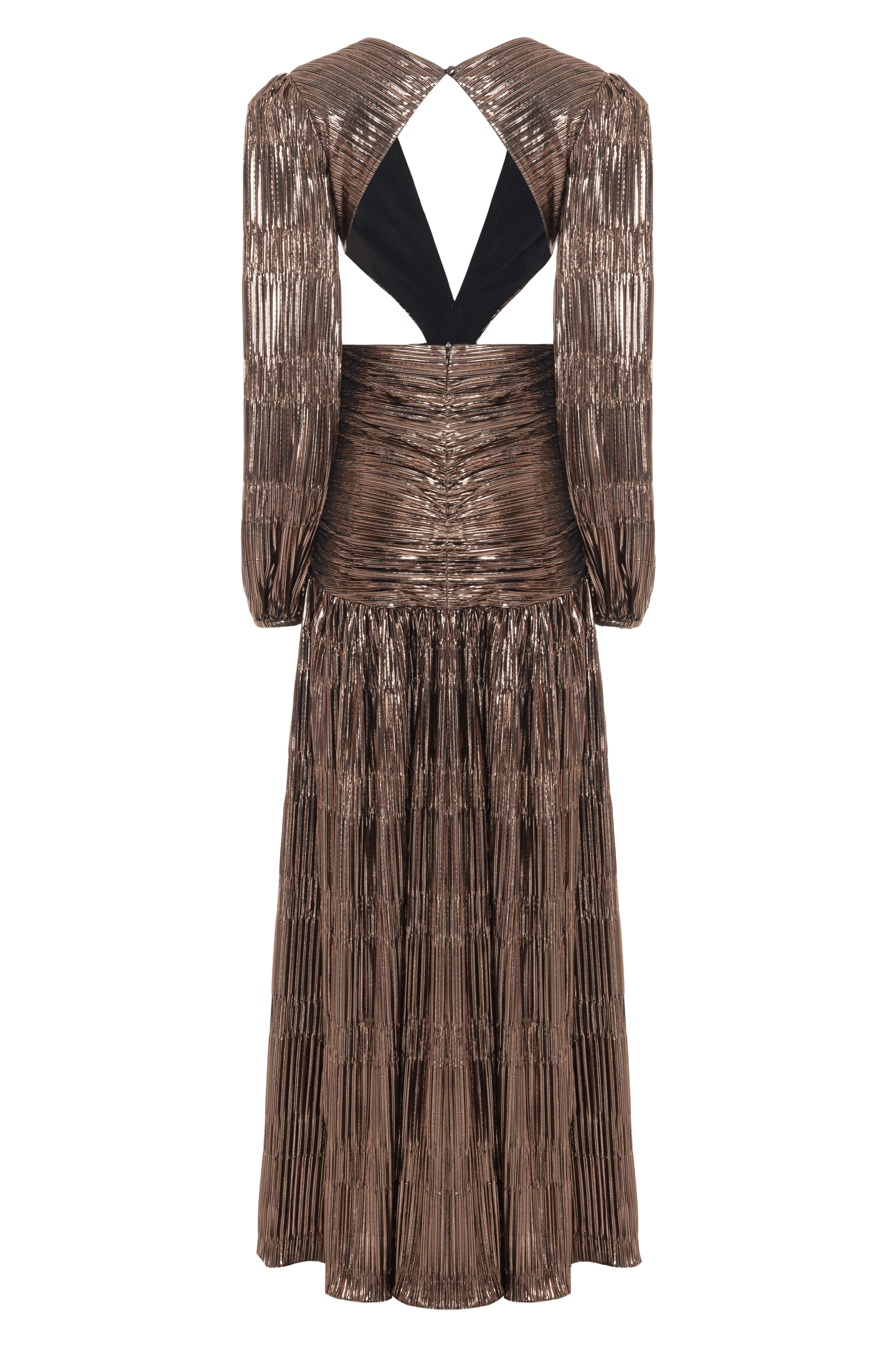 METALLIC PLISSE CUT OUT GOWN - Image 4