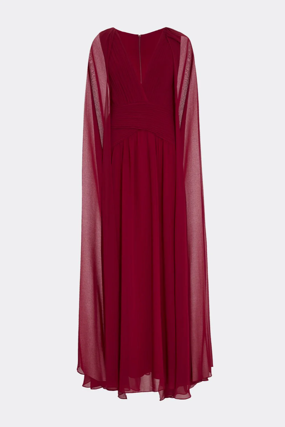 MIDNIGHT CAPE CHIFFON LONG DRESS