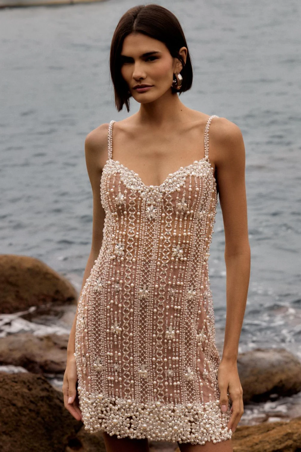 Pearl-Beaded Cocktail Dress - Image 4