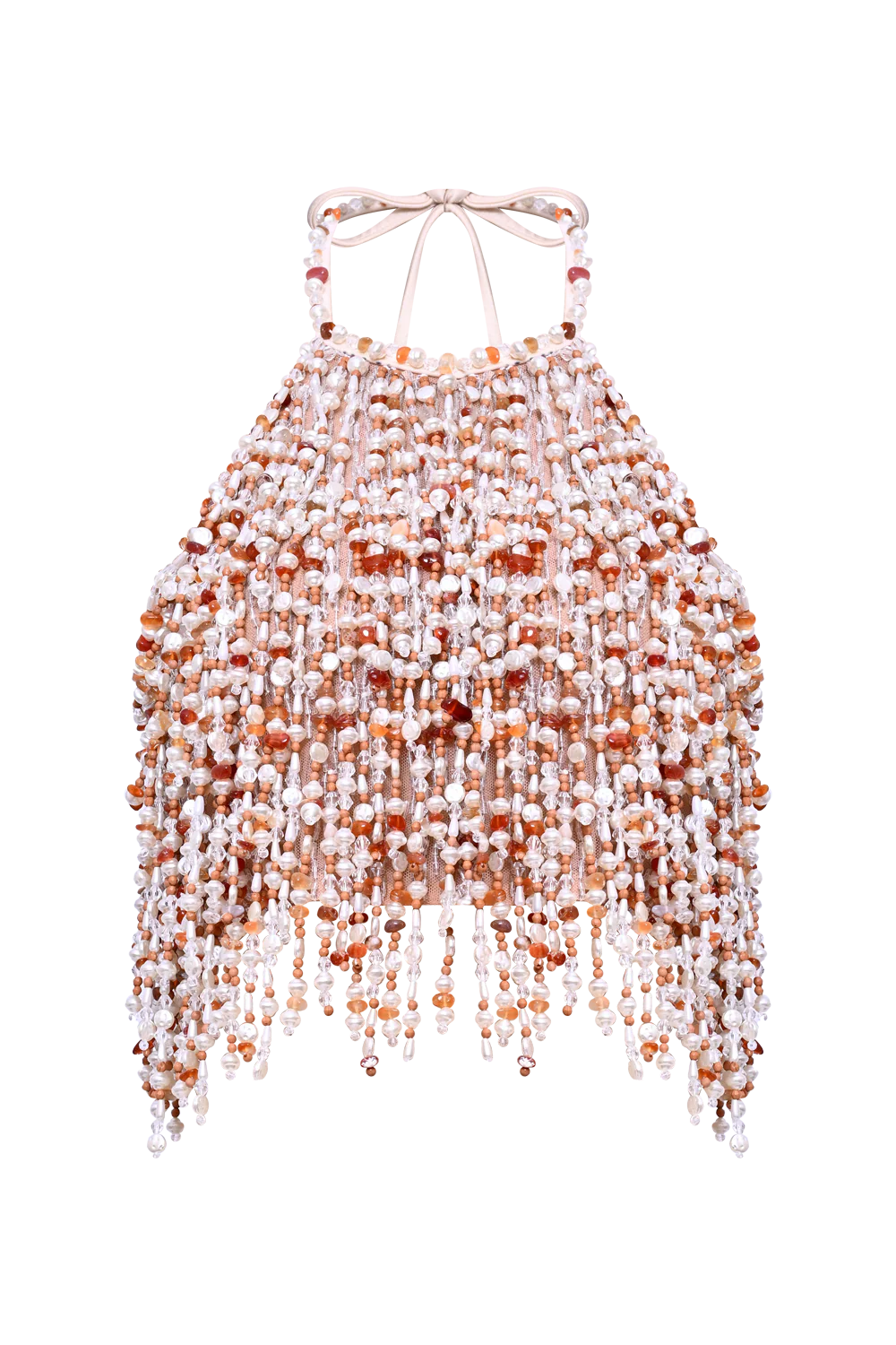 PEARL DUST EMBROIDERY HALTERNECK TOP - Image 3