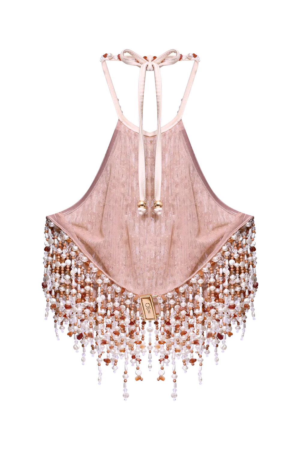 PEARL DUST EMBROIDERY HALTERNECK TOP - Image 4