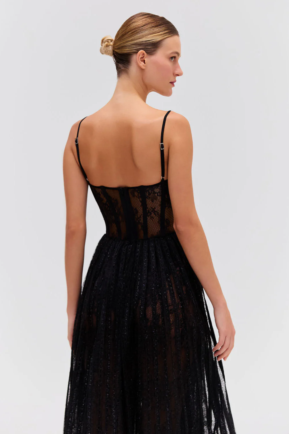 LUREX TULLE BUSTIER MIDI DRESS - Image 3