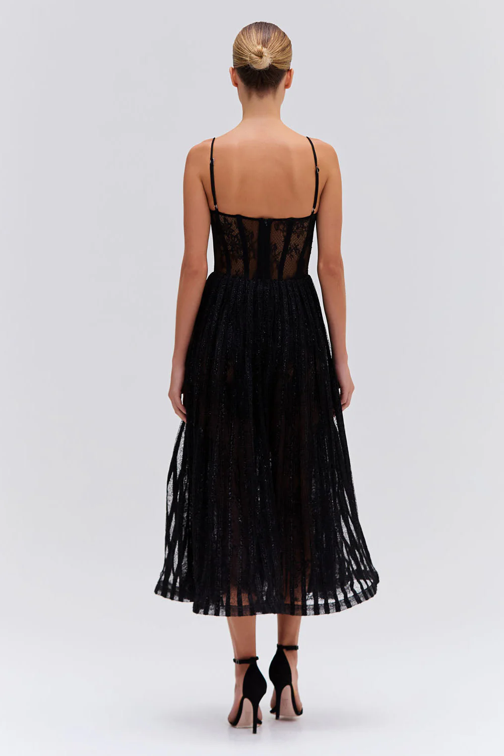 LUREX TULLE BUSTIER MIDI DRESS - Image 5