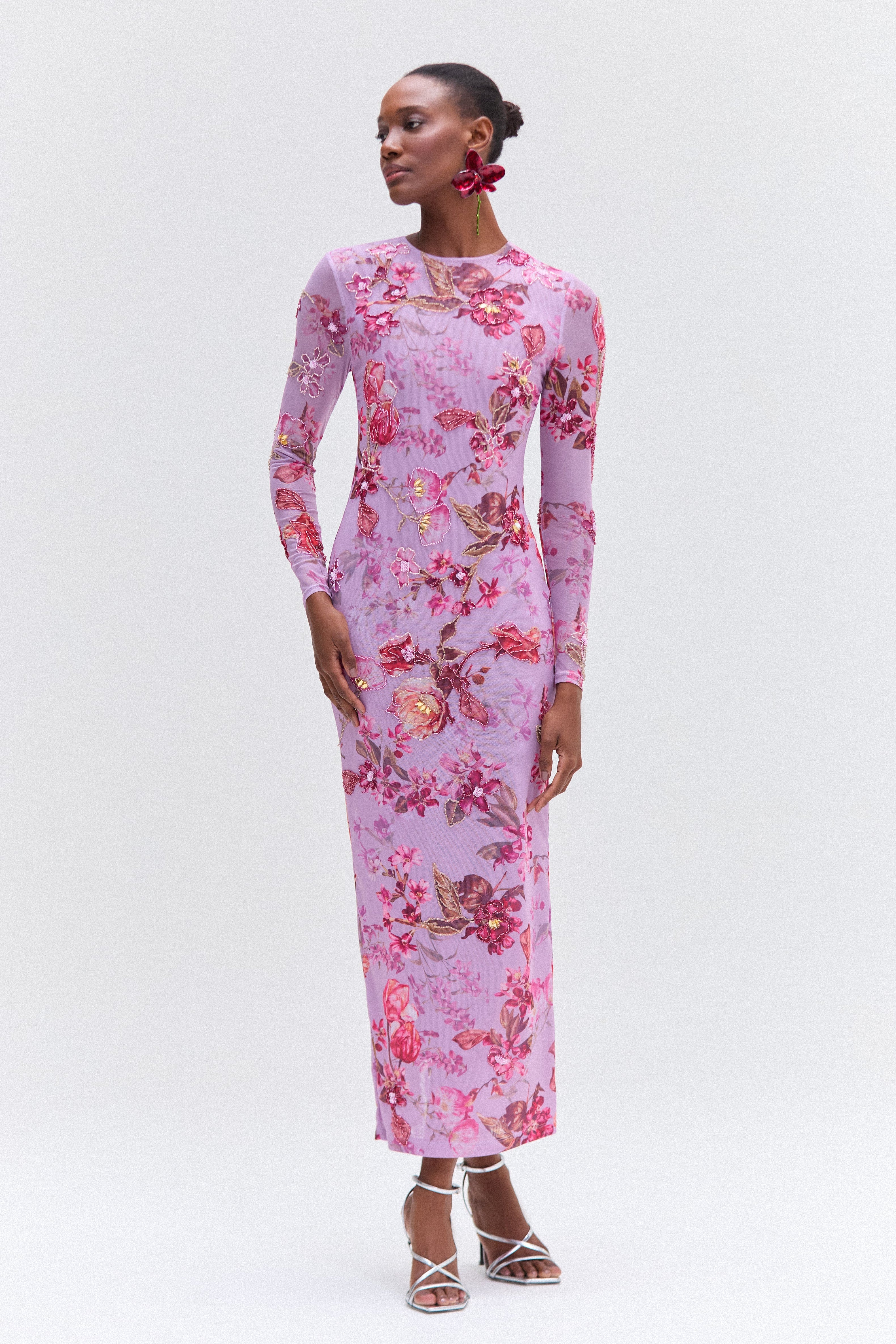 FLORAL HAZE MAXI DRESS