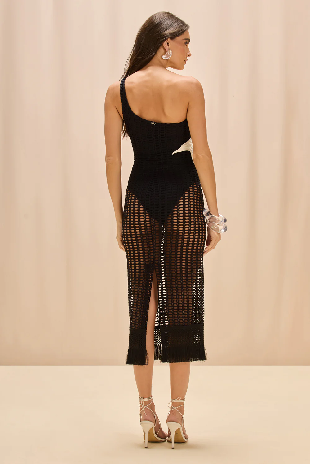 SELENE MESH PRINTED BEACH DRESS - Image 3