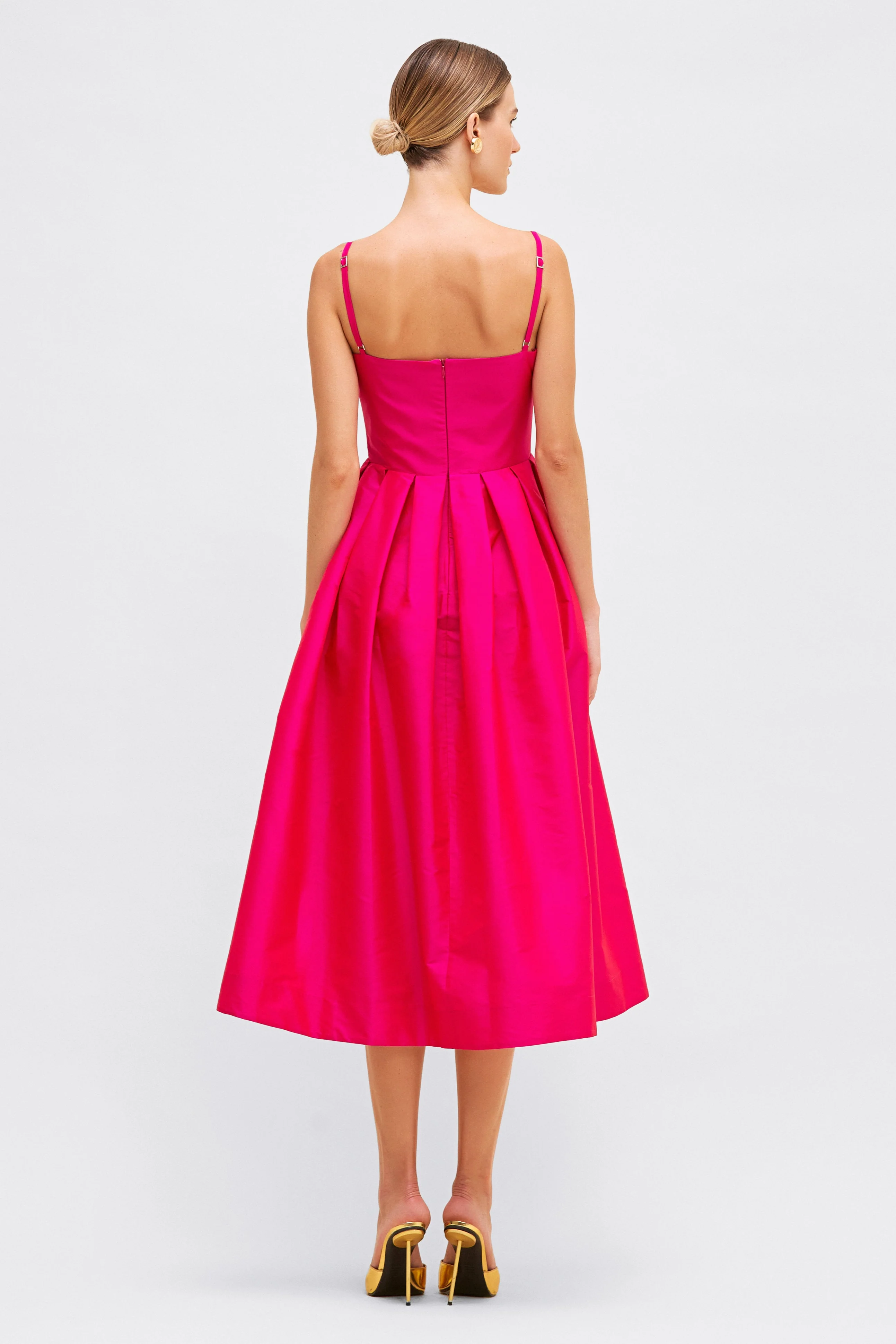 TAFFETA BLOOM MIDI DRESS - Image 3