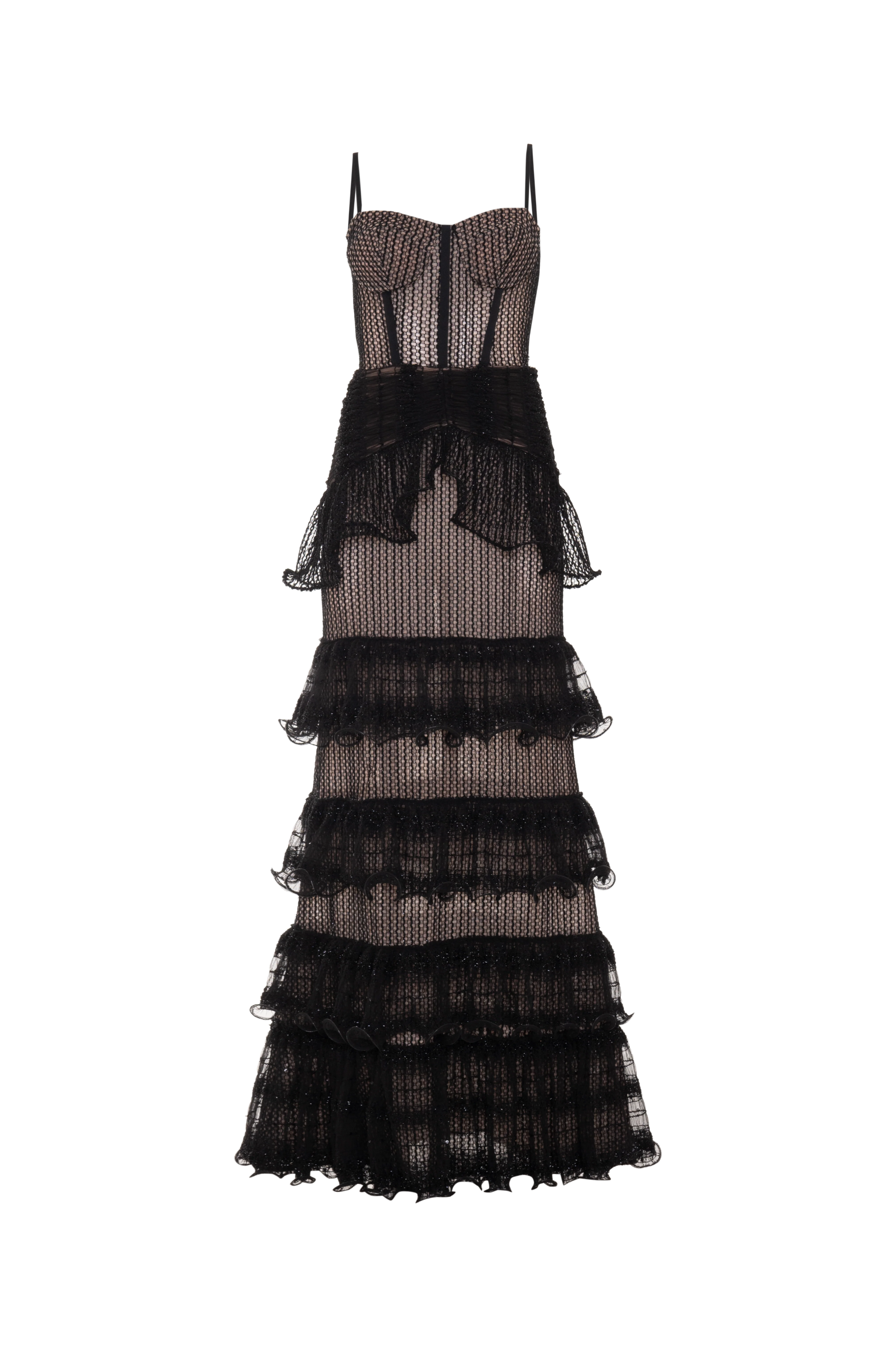TULE TRANSPARENCY LONG DRESS - Image 3