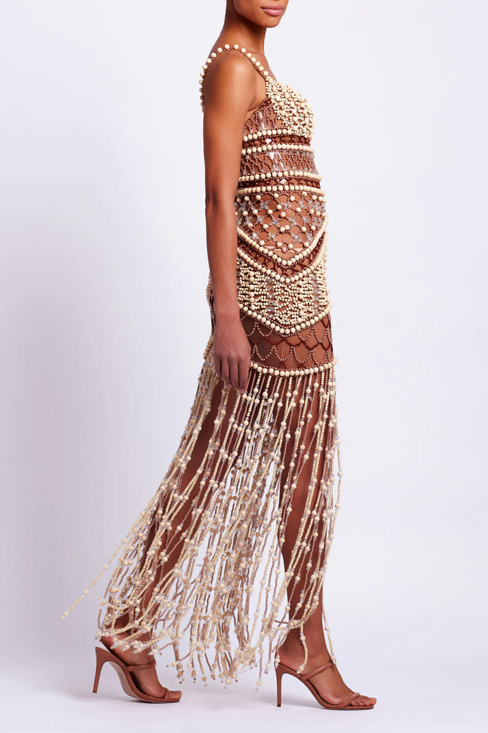Wood and Crystal Beaded Gown - Image 2