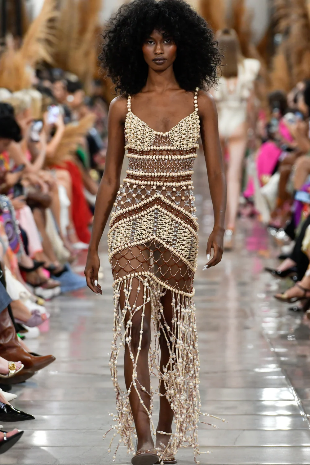 Wood and Crystal Beaded Gown - Image 4
