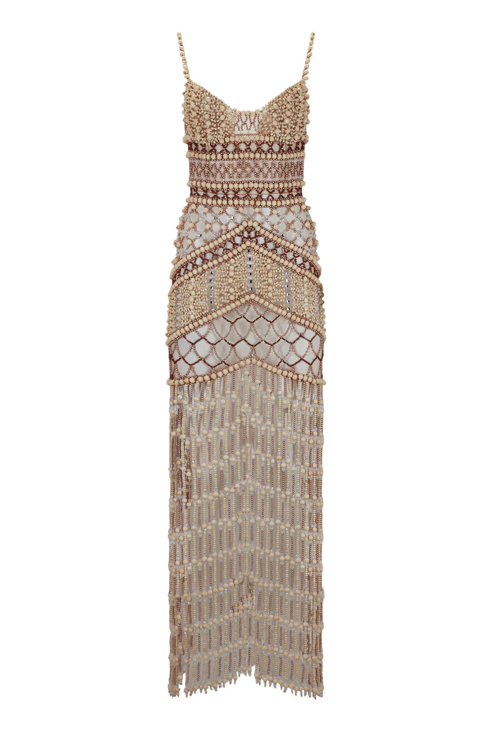 Wood and Crystal Beaded Gown - Image 6
